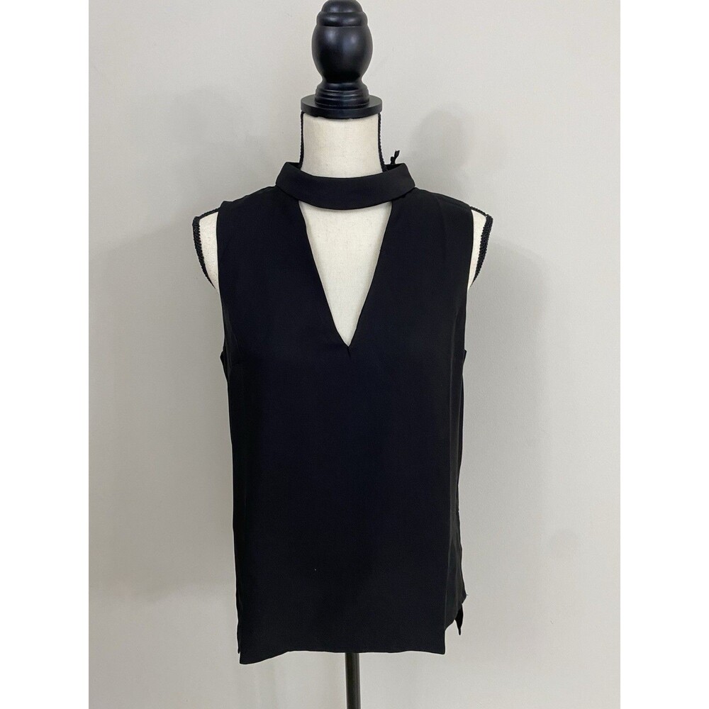 English Factory mock neck Blouse Black Sleeveless NWT Size M Medium